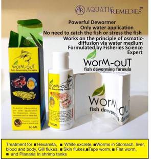 VAYINATO Aquatic Remedies Worm-Out Fish Deworming Formula, 60ML for Flower Horn & Fishes Aquarium Tool