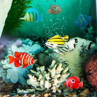 VAYINATO Plastic Artificial Fish for Aquarium Tank ( Set of 5 Pieces ) Aquarium Tool