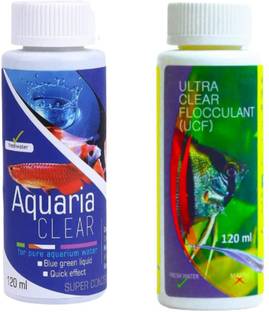 VAYINATO Aquatic Remedies Water Clarifier Combo, 240ML (Aqua Clear 120ML+UCF 120 ML) Aquarium Tool