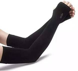 QWICK CLICK Full Arm Sleeves For Men & Unisex with Thumb Hole Hand Cover UV Protection Driving Gloves