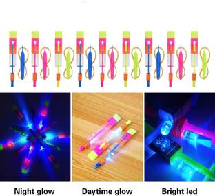JRYU LED Light Slingshot Elastic Arrow Rocket Helicopter Flying Arrow (Pack Of 9) Arrow