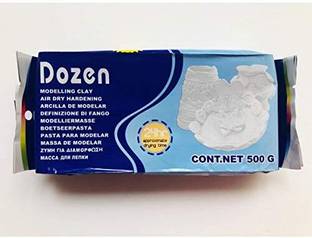 Chrome Dozen Natural Air-Dry Hardening Clay, White Modelling Art Clay