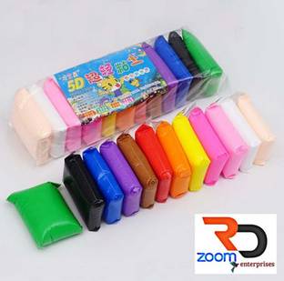 RD Zoom Enterprises Foam Dry Clay Super Light DIY Clay for Kids (Set of 12) Art Clay