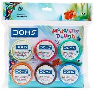 DOMS Modelling Dough (6 Shades + 6 Tools) Art Clay