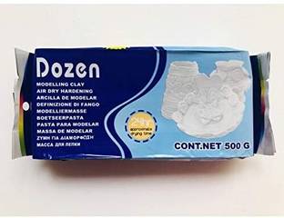 TOY GARAGE Dozen White Air dry Clay Modelling sculpting Clay for Art and Craft Project Art Clay