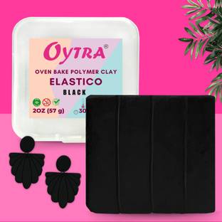 OYTRA Polymer Clay Elastico Series 57g / 2OZ Oven Bake Flexible Clay (Black) Art Clay