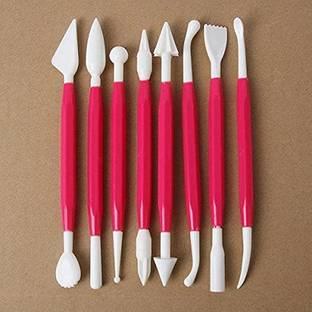 DEZIINE Set of 8 Plastic Clay Tools Modeling Clay Tools for Shaping and Sculpting Art Clay