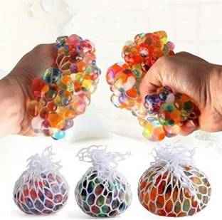 Waaome 3 Piece Mesh Squishy Balls Mesh Stress Balls Rubber Sensory Balls (G33)
