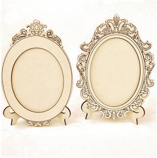 AmericanElm Vintage Oval Frames Set for Crafting - 2 Style Frame Pieces for DIY Projects,