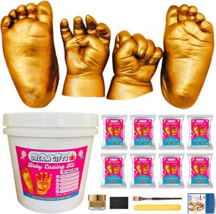 Dream Gifts Baby Hands & Feet 3D Moulding Casting Powder Kit with Bucket (0-9 months)