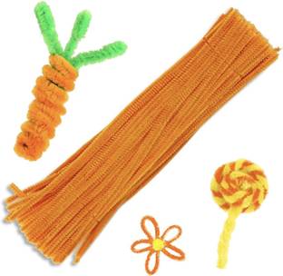 Batricher Orange Crafts Pipe Cleaner 100pcs for HobbyCrafts, Scrapbooking