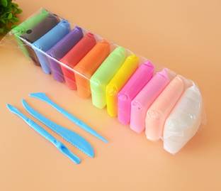 Shopex Colourful Non-Toxic Modeling Air Dry Bouncing Clay Set with Tools (6 Pcs)