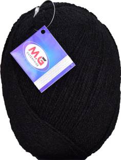 M.G Enterprise Bigboss Black (200 gm) Wool Ball Hand knitting wool / Art Craft soft fingering crochet hook yarn, needle knitting yarn thread dyed
