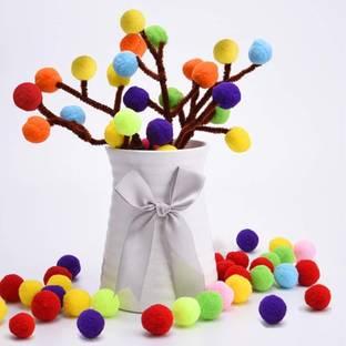 क्राइटोन 1CM(1OO PCS )Assorted PomPoms Craft Pom Pom Ball Colorful Pompoms for DIY Crafts