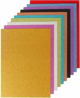 CHL रोर Craft EVA Foam A4 Size Glitter Sheets for Arts and Crafts, Paper Decorations (Multicolour, 10 Pcs)