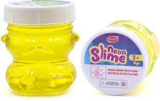 Aditi Toys Neon Slime Kit Soft NonToxic For Boy Girls 5+ Age Each 100ml (Yellow Pack of 2)