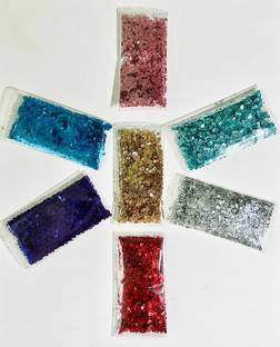 KHUSHA CREATIONS Sequence/Sitara combo for Embroidery ,Craft ,DIY (10grams each : Total 70grams)
