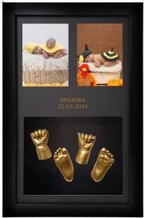 DIYCast Baby Hand And Footprint Wooden Wall Photo Frame 44X29CM
