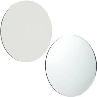 VINAYAK GALLERY Round Circle Glass Mirror Acrylic for Painting, Lippan/Mud Art (30 Pcs, 3 Inch)