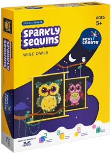 Fevicreate Make Your Own Sequin Art Owl Learning Craft and DIY Kit for Kids