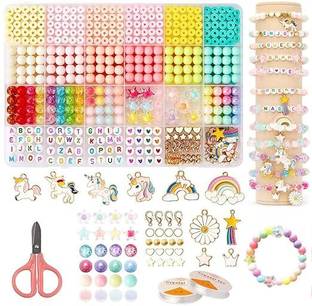 cloudtab Unicorn Jewelry Making Kit for Girls DIY Bracelet Necklace Making Beads & Charms