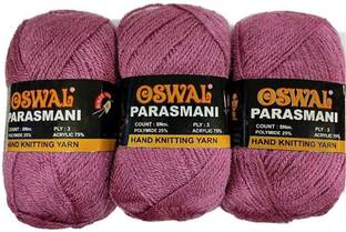 NTGS Oswal parasmani Wool Hand Knitting Soft Fingering Crochet Hook Colour (100GMS Each) 600GMS Shade no.20