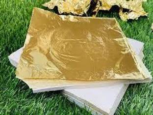 ask vark wala 16X16 cm 20 Sheets Imitation Gold Leaf for Home Furniture Nail Decoration Foil