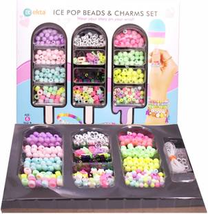 Ekta Ice Pop Beads & Charms Set, Make Your Own Personalized Bracelets & Jewelry Beads