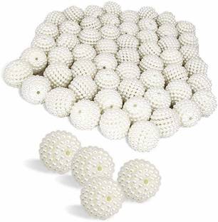 Uniqon Pack of 100 Gram (20 Pcs Approx) 25mm White Angura Moti Beading Craft Material