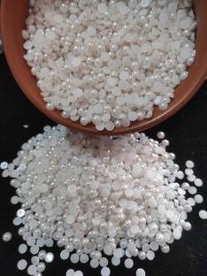 Zilzon 5mm Half Cut Pearls Beads Moti for Crafts Pack of 350pcs