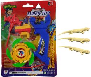 imtion 2 IN 1 ( 1 Pcs Chipkali Lizard Frank Toy + Beyblade Toy Super Top Powerful