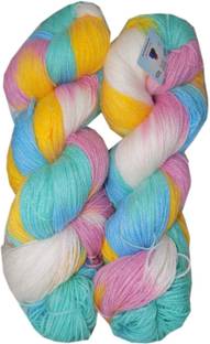 GANGA Glowing Star knitting yarn (Multi Yellow White) (200gms)