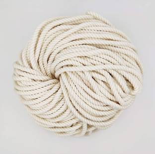 Sui Dhagga Twisted Cotton Rope Macrame 25 Meter, 8mm Off White.