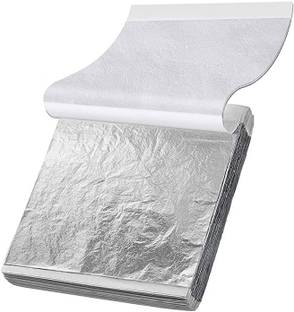 Kandle 3x3 inch Silver Leaf 25 Sheets for Resin Foil Leaf Paper Metallic Foil Flakes