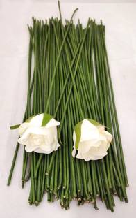 3A Featuretail 12 Inch Green Floral Stem Wire Crafting Wire for Artificial Flowers Making 50pc