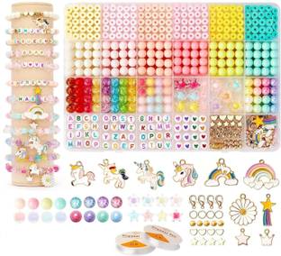 Tendula Unicorn Jewelry Making Kit for Girls, DIY Bracelet Necklace Pendant Making Beads