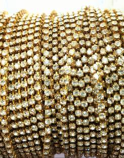 SK ART GALLERY Crystal white stone chain 2mm for jewellery making-10 meters pkt