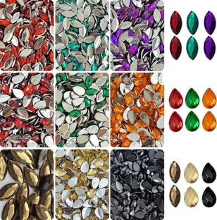 INDIKONB Multicolor Rhinestone Flatback Pastable Stones & Crystals for Art and Crafts DIY