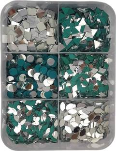 Nihaal 6 Shape Big Mirror pieces for Craft Work (750 Pcs 125 pcs per shape )