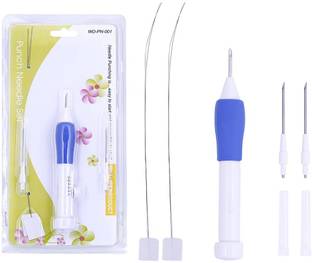 Raj Tailoring Punch Needle Set for Embroidery, Needle 3 sizes, Threader, Embroidery Pen Hand Sewing Needle