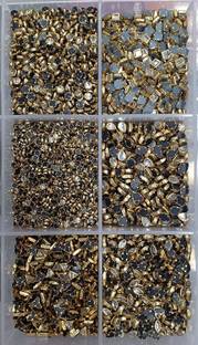 Sadhusadhya Kundan Stones Combo of 6 Different Shapes in Silver Colour for Craft