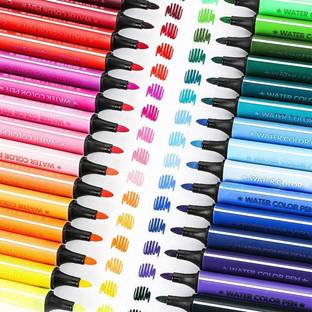 Pulsbery 24 Shades Brush Pen Paint Brush Nib Sketch Pens, Multicolor