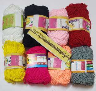 ShopTalk pack of 8 woolen ball with 1 crochet