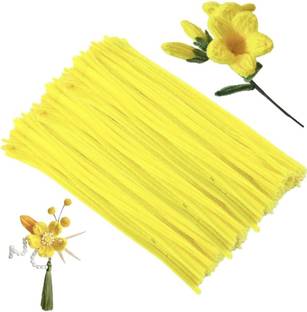 Batricher Yellow Pipe Cleaner 12 inch 100pcs for HobbyCrafts, Scrapbooking