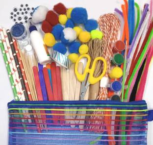 INDIKONB 15 in 1 Art and Craft Kit with Craft Supplies Set Craft Materials Items for Kids