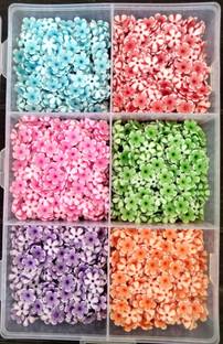 Atifa Multicolor Flower Beads for Craft[Total 600 Pcs, Each Color 100 Pcs]