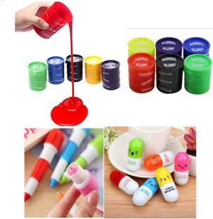 imtion Combo ( 6 Pcs Barrel O Slime + 6 Pcs Capsule pen Toys ) Birthday Return