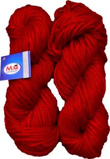 M.G Enterprise JP Red (200 gm) Knitting Yarn Thick Chunky Wool Hank Hand knitting wool / Art Craft soft fingering crochet hook yarn, needle knitting yarn thread dyed.