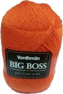 Vardhman BIG BOSS WOOL BALL HAND KNITTING WOOL/ART CRAFT,NEEDLE ACRYLIC YARN THREAD DYED 400GMS ORANGE SHADE NO.06