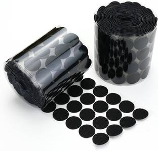 PRANSUNITA 100 Set Self Adhesive Coins Hook & Loop Dots Double Sided Fastener Round – 16 mm